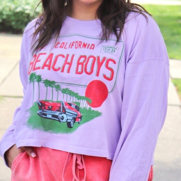 DAYDREAMER Free People THE BEACH BOYS CROP LONG SLEEVE - Picture 2 of 4